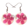 Hand Painted Earrings 35mm Round Capiz W/ Hand Painted Earrings Products - Cebujewelry.com