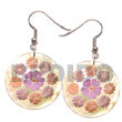Hand Painted Earrings 35mm Round MOP W/ Hand Painted Earrings Products - Cebujewelry.com