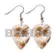 Hand Painted Earrings 35mm Inverted Eardrop Hammershell Hand Painted Earrings Products - Cebujewelry.com