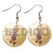 Hand Painted Earrings 35mm Round MOP W/ Hand Painted Earrings Products - Cebujewelry.com