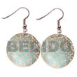 Hand Painted Earrings 35mm Round Hammershell W/ Hand Painted Earrings Products - Cebujewelry.com