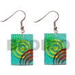 Hand Painted Earrings 35mm X 25mm Rectangular Hand Painted Earrings Products - Cebujewelry.com