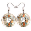 Hand Painted Earrings 40mm Donut Hammershell W/ Hand Painted Earrings Products - Cebujewelry.com