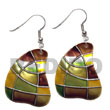Hand Painted Earrings Dangling Handpainted And Colored Round 40mm Kabibe Products - Cebujewelry.com
