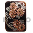 Hand Painted Pendant Rectangular 40mm Black Tab Hand Painted Pendant Products - Cebujewelry.com