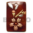 Hand Painted Pendant Rectangular 40mm Black Tab Hand Painted Pendant Products - Cebujewelry.com
