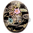 Hand Painted Pendant Oval 40mm Black Tab Hand Painted Pendant Products - Cebujewelry.com