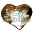 heart 50mm blacklip w/ Hand Painted Pendant