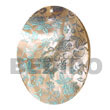 Hand Painted Pendant Oval 50mm Hammershell W/ Hand Painted Pendant Products - Cebujewelry.com