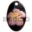 Hand Painted Pendant Oval 30mm Blacktab W/ Hand Painted Pendant Products - Cebujewelry.com