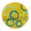 round yellow 50mm capiz Hand Painted Pendant