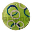 Hand Painted Pendant Round Green 50mm Capiz Hand Painted Pendant Products - Cebujewelry.com