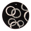 Hand Painted Pendant Round Black 50mm Capiz Hand Painted Pendant Products - Cebujewelry.com