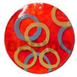 Hand Painted Pendant Round Red 50mm Capiz Hand Painted Pendant Products - Cebujewelry.com
