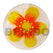 Hand Painted Pendant Round Natural 50mm Capiz Hand Painted Pendant Products - Cebujewelry.com