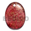 Hand Painted Pendant Oval 45mm Transparent Maroon Hand Painted Pendant Products - Cebujewelry.com