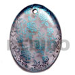 Hand Painted Pendant Oval 45mm Transparent Gray Hand Painted Pendant Products - Cebujewelry.com