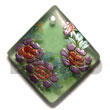 Hand Painted Pendant 58mmmm Diamond Transparent Green Hand Painted Pendant Products - Cebujewelry.com