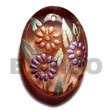 Hand Painted Pendant Oval 35mmx25mm Transparent Brown Hand Painted Pendant Products - Cebujewelry.com