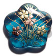 Hand Painted Pendant Scallop 40mm Transparent Blue Hand Painted Pendant Products - Cebujewelry.com