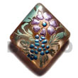 Hand Painted Pendant Diamond 40mm Transparent Brown Hand Painted Pendant Products - Cebujewelry.com