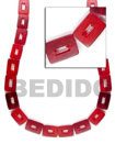 red rectangular beads Bone Horn Beads Necklace