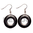 Horn Earrings Dangling 35mm Ring Black Horn Products - Cebujewelry.com