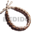 Macrame Bracelets Mahogany Cylinder Beads In Macrame Beige Wax Products - Cebujewelry.com