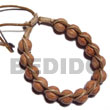 Macrame Bracelets Palmwood Round Wood Beads In Macrame Beige Products - Cebujewelry.com
