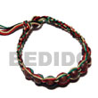 Macrame Bracelets Round Wood Beads In Macrame Rasta Tones Products - Cebujewelry.com