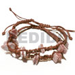 Adjustable Cebu Jewelry Macrame Bracelets Pair Shell