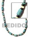 turquoise blue wood tube Natural Necklace