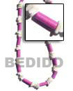 pastel wood tube alternate Pastel Color Necklace