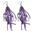 Resin Earrings Dangling Lavender Glass Beads With Resin Nuggets Products - Cebujewelry.com