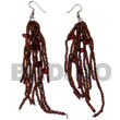 Resin Earrings Dangling Brown Glass Beads With Resin Nuggets Products - Cebujewelry.com