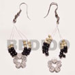 Shell Earrings Floating 2-3mm Black Coco Shell Earrings Products - Cebujewelry.com