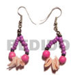 dangling 2-3mm pink coco Shell Earrings