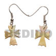 Shell Earrings Dangling 19x14mm MOP Cross Shell Earrings Products - Cebujewelry.com