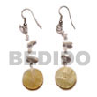 Shell Earrings Dangling 20mm Round MOP Shell Earrings Products - Cebujewelry.com