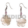 Shell Earrings Dangling 30mm Hammershell Flower Shell Earrings Products - Cebujewelry.com