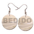 Shell Earrings 35mm Round Kabibe Shell Shell Earrings Products - Cebujewelry.com