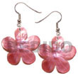 Shell Earrings 35mm Pink Hammershell Flower Shell Earrings Products - Cebujewelry.com