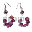 Shell Earrings Dangling Floating Lavender Kabibe Shell Nuggets In Products - Cebujewelry.com