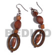Shell Earrings Dangling 30mmx20mm Oval Laminated Golden Amber Kabibe Products - Cebujewelry.com