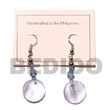 dangling round 25mm aqua Shell Earrings