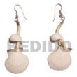 dangling white piktin w/ Shell Earrings