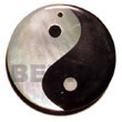 yin yang black tab Shell Pendants