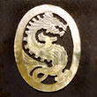oval MOP dragon carving Shell Pendants