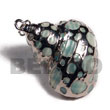 Shell Pendants Green Turbo Shell Molten Silver Metal Jewelry Products - Cebujewelry.com