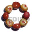 Wooden Imitation Kukui Nuts Elastic 8 Pcs. Wooden Wooden Imitation Kukui Nuts Products - Cebujewelry.com